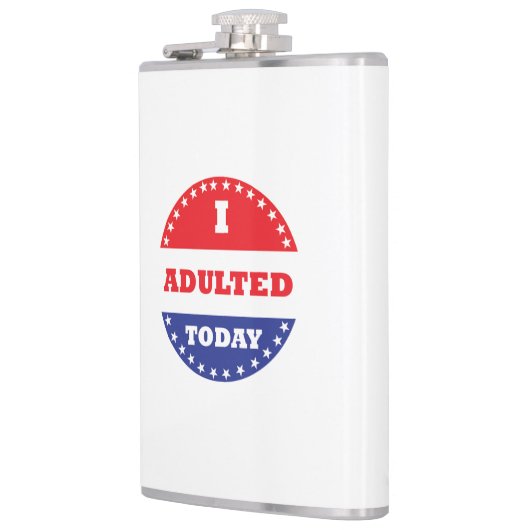 Ik ben vandaag volwassen geworden heupfles (Links)