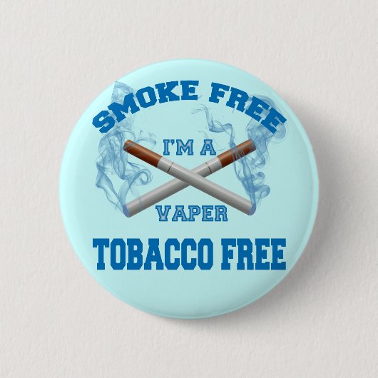 IK BEN VAPER VRIJ TOBACCO VRIJ RONDE BUTTON 5,7 CM (Voorkant)