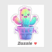 Ik Ben Vast aan Jou Cactus Mooie Vetplant Ontwerp Sticker (Vel)