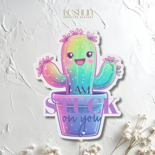 Ik Ben Vast aan Jou Cactus Mooie Vetplant Ontwerp Sticker