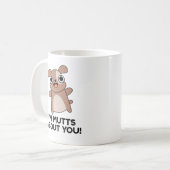 Ik ben veel over je grappige Dog Pun Koffiemok (Voorkant links)