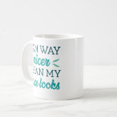 Ik ben veel vriendelijker dan mijn gezicht. koffiemok (Voorkant links)