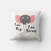 Ik ben Veg Ik ben Sterke Baby Elephant Kussen (Voorkant)