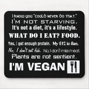 Ik ben Vegan. Antwoorden Muismat