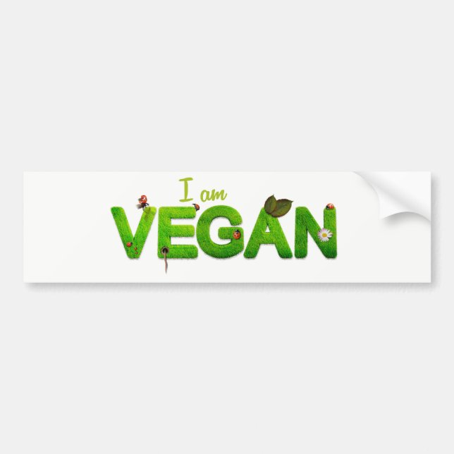 Ik ben Vegan Bumper/Fender Sticker (Voorkant)