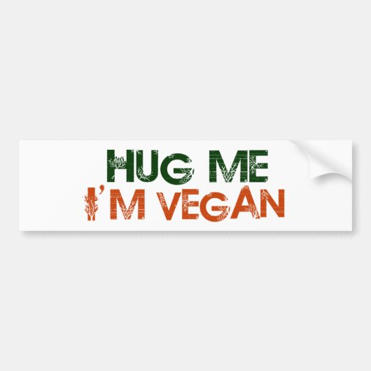 Ik ben Vegan. Bumpersticker (Voorkant)