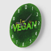 Ik ben Vegan geschreven met een grassy Natuur text Grote Klok (Hoek)