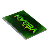 Ik ben Vegan geschreven met een grassy Natuur text Notitieboek (Rechterzijde)