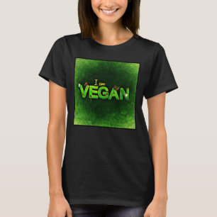 Ik ben Vegan geschreven met een grassy Natuur text T-shirt