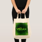 Ik ben Vegan geschreven met een grassy Natuur text Tote Bag (Voorkant (product))