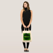 Ik ben Vegan geschreven met een grassy Natuur text Tote Bag (Voorkant (model))