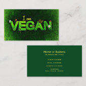 Ik ben Vegan geschreven met een grassy Natuur text Visitekaartje (Voorkant / Achterkant)