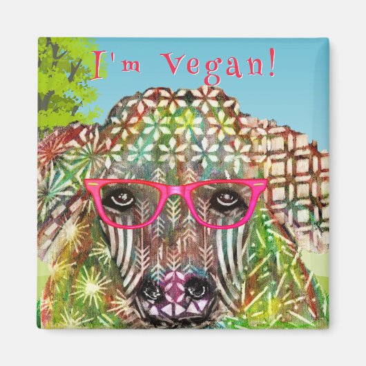 Ik ben Vegan Koe Awareness Magnet (Voorkant)