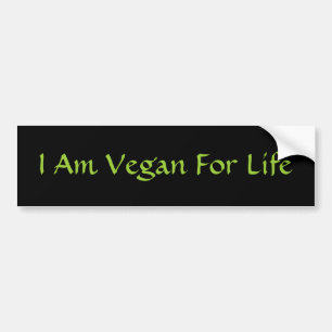 Ik ben Vegan voor het leven. Groen. Slogan. Person Bumpersticker