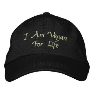 Ik ben Vegan voor het leven. Groen. Slogan. Person Geborduurde Pet