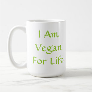 Ik ben Vegan voor het leven. Groen. Slogan. Person Koffiemok