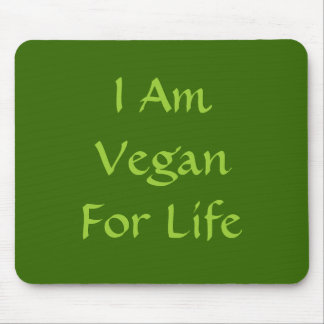 Ik ben Vegan voor het leven. Groen. Slogan. Person Muismat