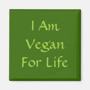 Ik ben Vegan voor het leven.Groen. Slogan.Personal Magneet