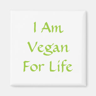 Ik ben Vegan voor het leven.Groen. Slogan.Personal Magneet