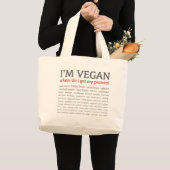 Ik ben Vegan. Waar haal ik mijn eiwit vandaan? Grote Tote Bag (Voorkant (product))