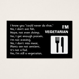 Ik ben vegetariër: Antwoorden Visitekaartje