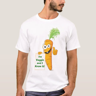 Ik ben Veggie en ik weet het. T-shirt met wortel