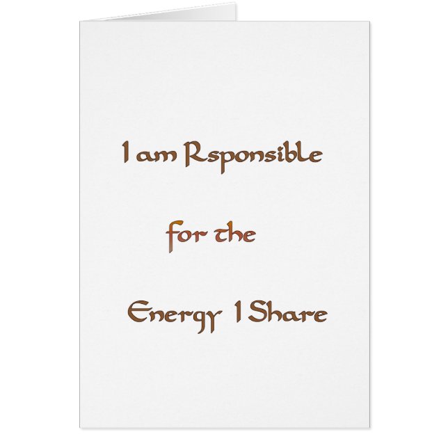 Ik ben verantwoordelijk voor de energie die ik dee (Voorkant)