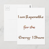 Ik ben verantwoordelijk voor de energie die ik dee briefkaart (Voorkant / Achterkant)