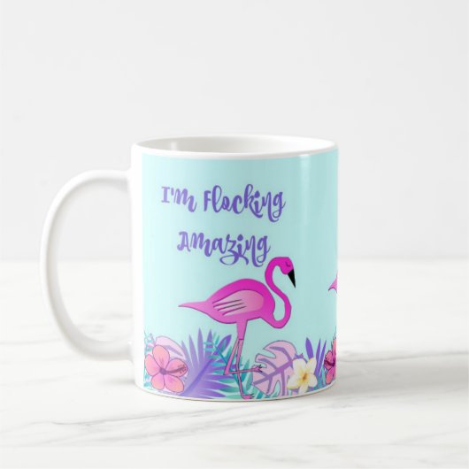 Ik ben verbluffend, roze Mok van Flamingo (Links)