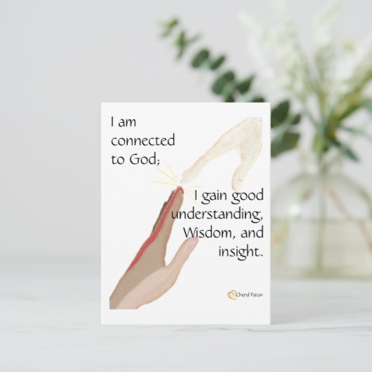 Ik ben verbonden met God; ik krijg goede... briefk Briefkaart (Staand voorkant)