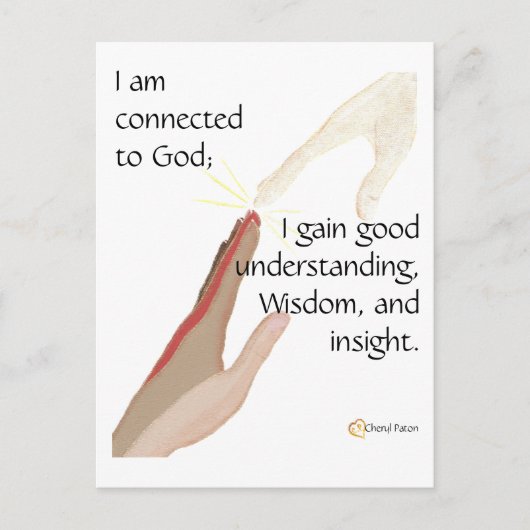 Ik ben verbonden met God; ik krijg goede... briefk Briefkaart (Voorkant)