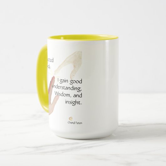 Ik ben verbonden met God; ik krijg goede... mokken (Voorkant links)