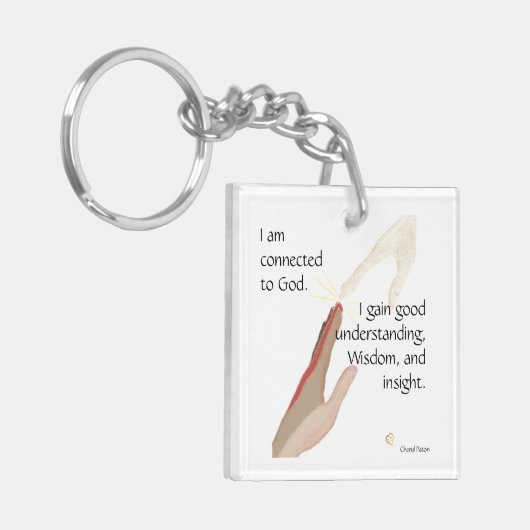 Ik ben verbonden met God, ik krijg goede sleutelha Sleutelhanger (Voorkant Links)