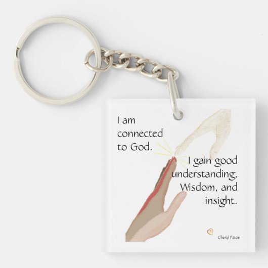 Ik ben verbonden met God, ik krijg goede sleutelha Sleutelhanger (Voorkant)