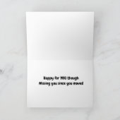 "IK BEN VERDWENEN SINDS IK VERHUISD BEN" FEESTDAGEN KAART (Binnen)