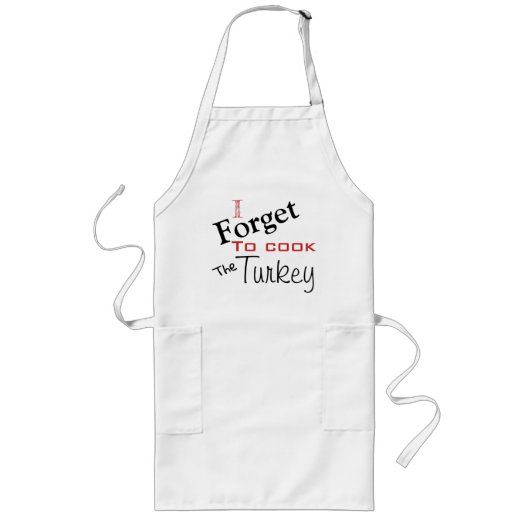 ik ben vergeten hoe ik de kalkoen moet koken! lang schort (Voorkant)