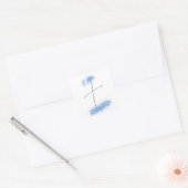 Ik ben Vergeven Blauwe Kruis Vierkante Sticker (Envelop)