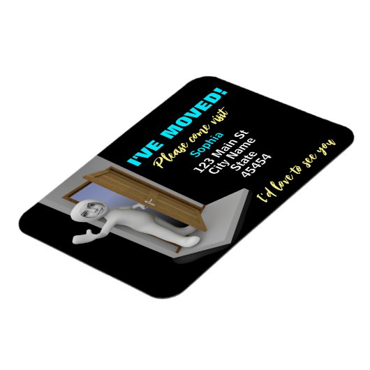 Ik ben verhuisd, Aangepast Afbeelding Kaart, Verpl Magneet (Linkerzijde)