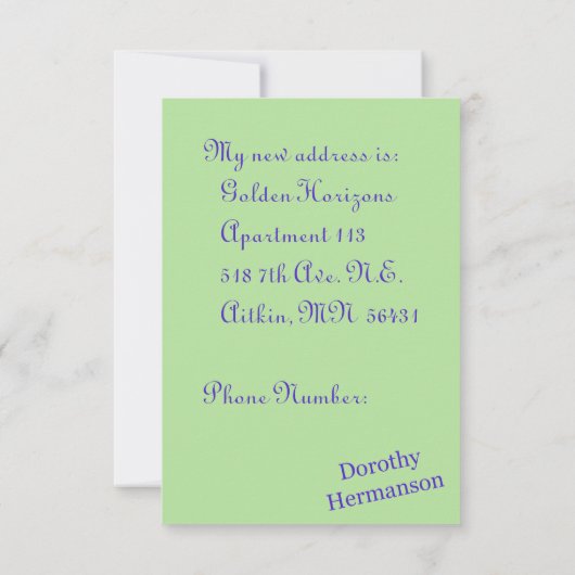 Ik ben verhuisd aankondiging (Achterkant)