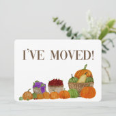 Ik ben verhuisd. Aankondiging adres Thanksgiving (Staand voorkant)