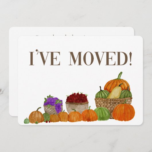 Ik ben verhuisd. Aankondiging adres Thanksgiving (Voorkant / Achterkant)