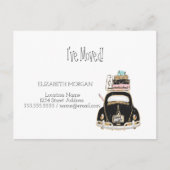 Ik ben verhuisd, auto, koffers nieuw adres aankondigingskaart (Voorkant)