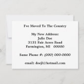 Ik ben verhuisd boerderij land ranch  aankondiging (Achterkant)