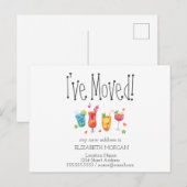 Ik ben verhuisd,Cocktails Vruchten Nieuw Adres  Aankondigingskaart (Voorkant / Achterkant)