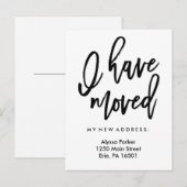 Ik ben verhuisd | Eenvoudige moderne typografie Aankondigingskaart (Voorkant / Achterkant)