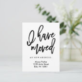 Ik ben verhuisd | Eenvoudige moderne typografie Aankondigingskaart (Staand voorkant)