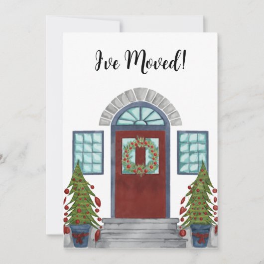 Ik ben verhuisd. Eerste kerstuitnodiging Kaart (Voorkant)