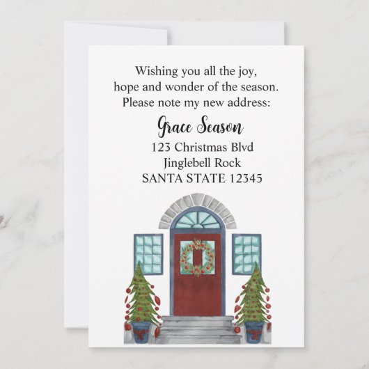 Ik ben verhuisd. Eerste kerstuitnodiging Kaart (Achterkant)