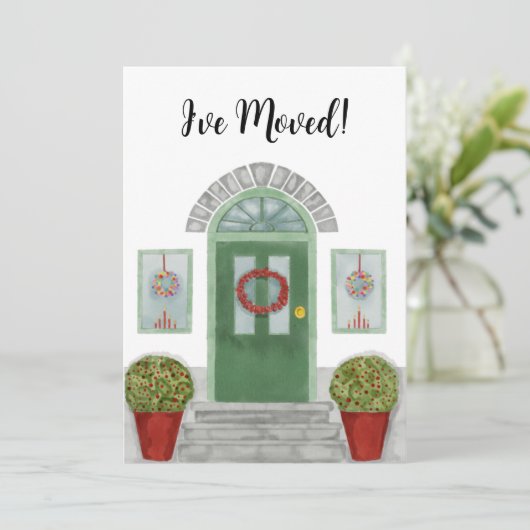 Ik ben verhuisd. Eerste kerstuitnodiging Kaart (Staand voorkant)