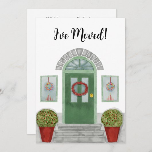 Ik ben verhuisd. Eerste kerstuitnodiging Kaart (Voorkant / Achterkant)